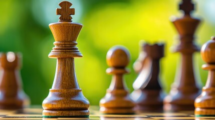 Close-up of a chessboard with a game in progress