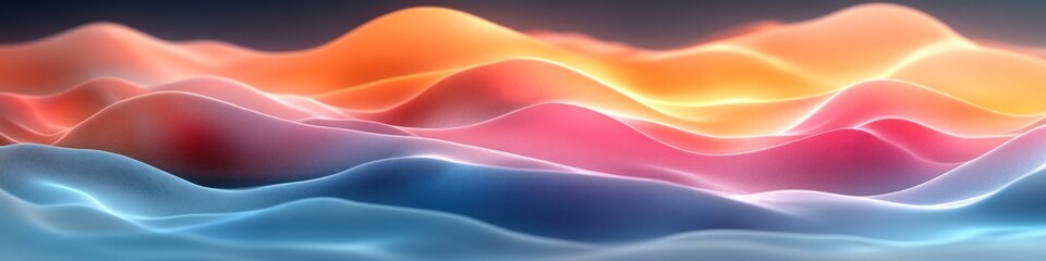 Abstract waves in vibrant colors create a fluid, dynamic composition.