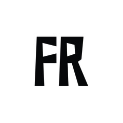 Fototapeta premium FR monogram logo design letter text name symbol monochrome logotype alphabet character simple logo