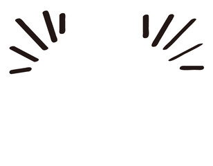 とてもシンプルなマーカー線の集中線　効果線　黒