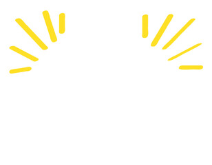 とてもシンプルなマーカー線の集中線　効果線　黄