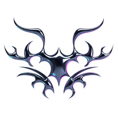 Neon Chrome Tribal Tattoo Design