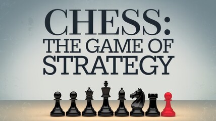 Graphic design promoting chess as a game of strategy and intellectual skill