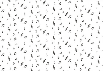 黒い木製の小さな音符が敷き詰められた音楽の模様