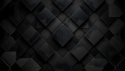 Black abstract background with cubes and blocks. Black abstract wallpaper