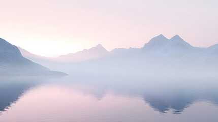 Transcendent Pink Sunrise Over Misty Mountains - Serene Calm Color Palette for Lifestyle and Wellness