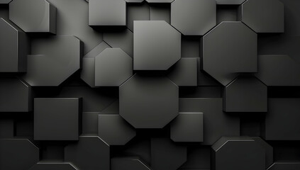 Obraz premium 3D render, abstract black background with a cube pattern