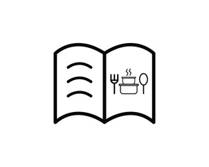 Recipe book icon vector symbol design illustration.