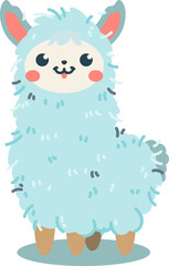Cute and playful cartoon llama vector illustration, ideal for kids' projects. Isolated and easy to use, this design enhances children’s creative projects. © acehonghin