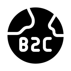 business to consumer icon with glyph style, perfect for user interface projects