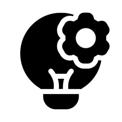 improvement ideas icon with glyph style, perfect for user interface projects