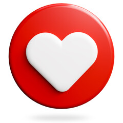 Red and White 3D Social media online platform concept, online social communication on applications, Photo frame with heart and love emoji icon, 3d render
