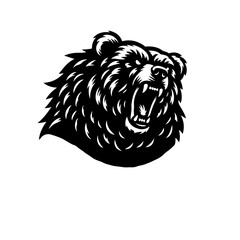 Angry Brown Bear Vector Logo