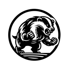 Angry Badger Vector Logo