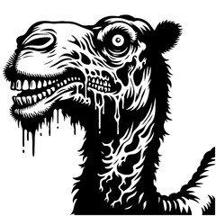 Camel Zombie Vector Logo
