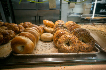 Bagels on a sheet pan