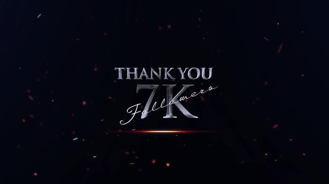 7k Follower Text Effects, 7k Followers, Thank You 7k Followers, Cinematic 7k Follower Text Animation Video, 3D 7K F0llowing Banner Videos