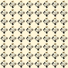 Pirate pattern illustration on beige background. Fantasy patterns and themes for wallpaper, fabric, etc