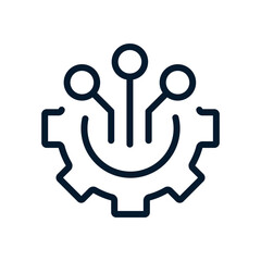 The concept of implementing software automation systems for processes. Vector icon on a white background
