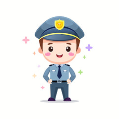 Security Guard Cute Worker Work Job Profession Professional Occupation Cartoon Character
