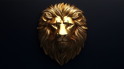 Powerful Lion Head Design with Intense Expression Art