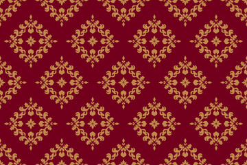 Fototapeta premium Geometric ethnic oriental ikat pattern traditional Design for background,carpet,wallpaper,clothing,wrapping,Batik,fabric,Vector illustration.embroidery style.
