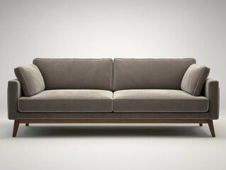 Fototapeta premium Grey sofa with wooden legs