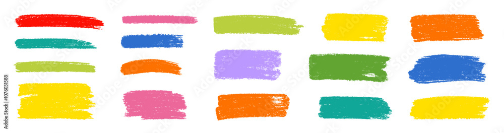 Aufkleber Brush box paint background text banner. Brush paint stroke for text box square frame. Vector hand drawn frame background set for highlight design graphic element. Square banner stroke vector