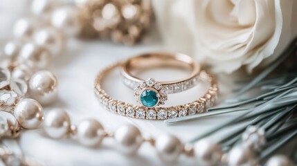 Diamond Engagement Ring with Blue Gemstone