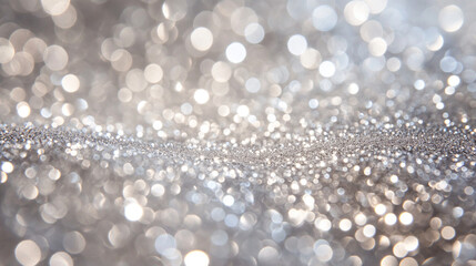 Silver bokeh blur abstract background