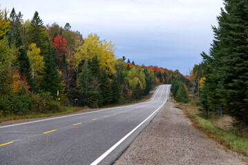 Highway 60 in Algonquin Park, Ontario in Autumn