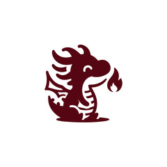 Cute dragon flame logo