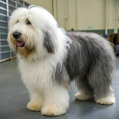 The Old English Sheepdog is a large, affectionate dog known for its distinctive fluffy coat, intelligence.