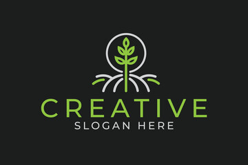 leaves tree creative minimalist logo