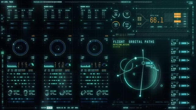 Advanced HUD interface. Blue future head up display screen, Digital technology background concept
