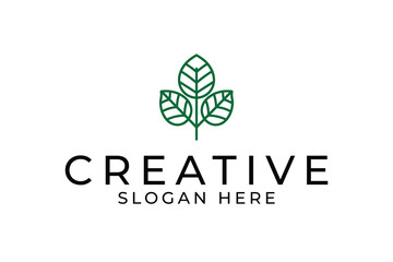 leaves tree creative minimalist logo