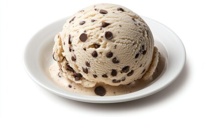 Perfectly Rounded Scoop of Chocolate Ice Cream