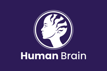 Human Brain Pattern Fingerprint Detective Intelligence Logo