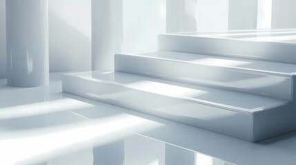 Obraz premium digital technology blue and white glass geometric abstract poster background