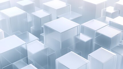 Fototapeta premium digital technology blue and white glass geometric abstract poster background