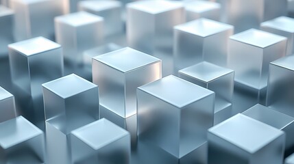 Fototapeta premium digital technology blue and white glass geometric abstract poster background