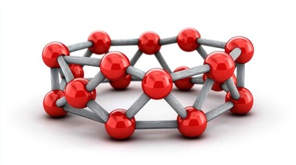 Obraz premium 3D Red and Grey Molecular Structure Science Technology and Research Concept