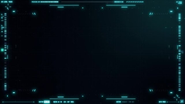 Advanced empty HUD interface. Blue future head up display screen, Digital technology background concept, copy space forn any message or content, 4k loop