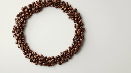 Obraz premium Circular Arrangement of Roasted Coffee Beans
