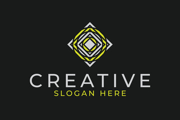 Creative complex square pattern logo