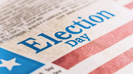 Election Day Newspaper Headline Close-Up