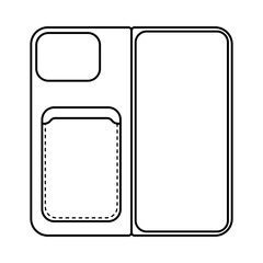 Outline Phone Case with Card Holder