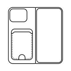 Outline Phone Case with Card Holder