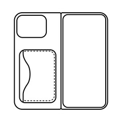 Outline Phone Case with Card Holder