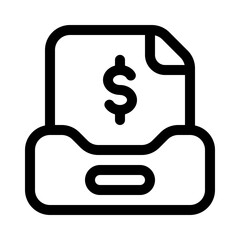 financial report folder icon with line style, perfect for user interface projects
